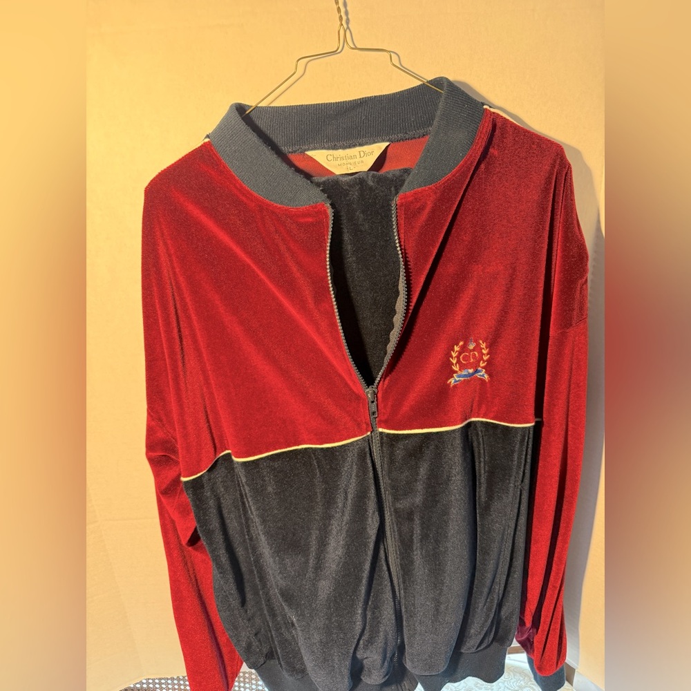 Vintage Christian Dior Men’s Velour track suit. Pants and jacket